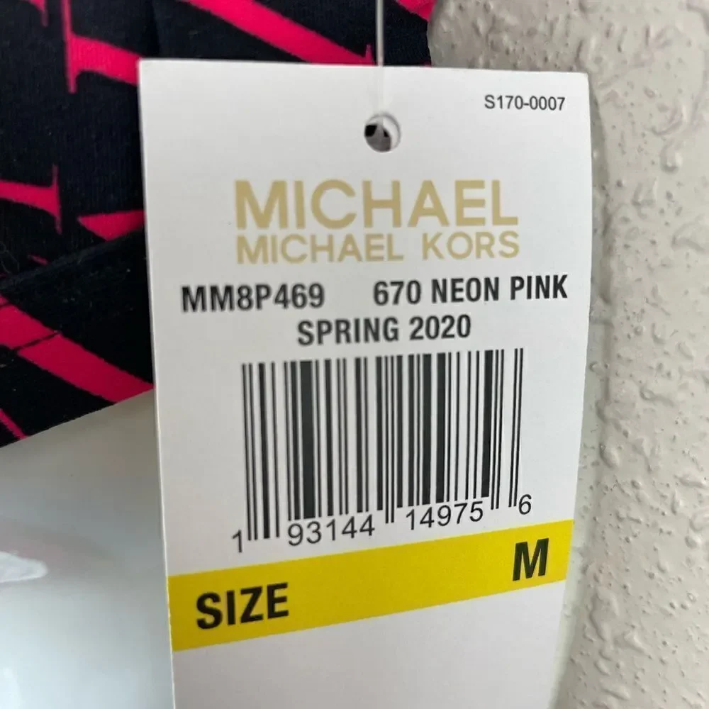 NWT MICHAEL Michael Kors Neon Pink Spring 2020 Bikini & Matching Bottoms Size M